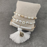 Boho Letter White Charm Bracelet