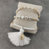 Boho Letter White Charm Bracelet