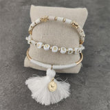 Boho Letter White Charm Bracelet