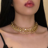 Multilevel Gold Silver Color Human Head Coin Pendant Necklaces
