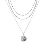 Multilevel Gold Silver Color Human Head Coin Pendant Necklaces