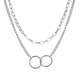 Multilevel Gold Silver Color Human Head Coin Pendant Necklaces