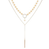 Multilayer Gold Coin pendant Necklace