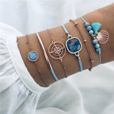 Boho Gem Shell Turtle Leaf Bead Chain