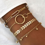 t Boho Geometric Tassel Chain Bracelet