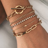 t Boho Geometric Tassel Chain Bracelet