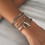 t Boho Geometric Tassel Chain Bracelet