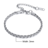 Charming Flash Twisted Rope Chain Bracelets