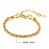Charming Flash Twisted Rope Chain Bracelets