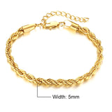 Charming Flash Twisted Rope Chain Bracelets
