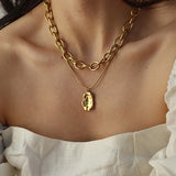 Vintage Multilayer Crystal Pendant Necklace