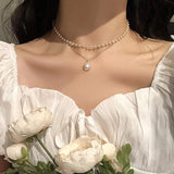 Vintage Multilayer Crystal Pendant Necklace