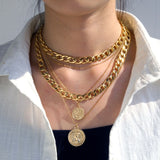 Vintage Multilayer Crystal Pendant Necklace