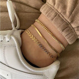 Vintage Thin Figaro Twist Chain Anklet Leg Bracelet