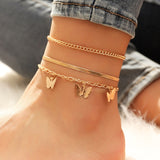 Vintage Thin Figaro Twist Chain Anklet Leg Bracelet