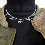 Metal Dinosaur Shape Pendant Chain Choker