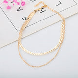 Chain Choker Two Layers Necklaces