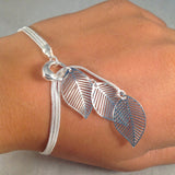 Gold Wire Mesh Hollow Heart Leaf Bracelet