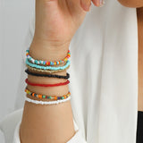 Ethnic Multilayer Multicolor Acrylic Beads Bracelets