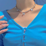 Punk Style Butterfly Choker Clavicle Necklace