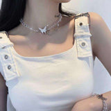 Punk Style Butterfly Choker Clavicle Necklace