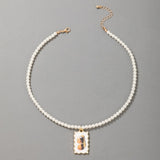 Luxury Pearl Stone Clavicle Chian Necklace