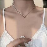 Simple Pearl Bead Chain Choker Necklace