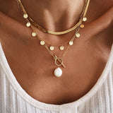 Vintage Multilayer Crystal Pendant Necklace