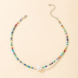 Luxury Pearl Stone Clavicle Chian Necklace