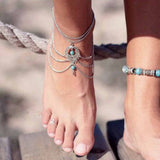 Blue Stone Beads Bohemian Ankle Anklets