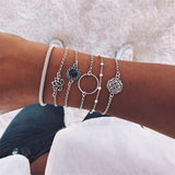Lotus Bead Round Gem Chain  Bracelet