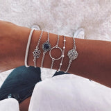 Lotus Bead Round Gem Chain  Bracelet